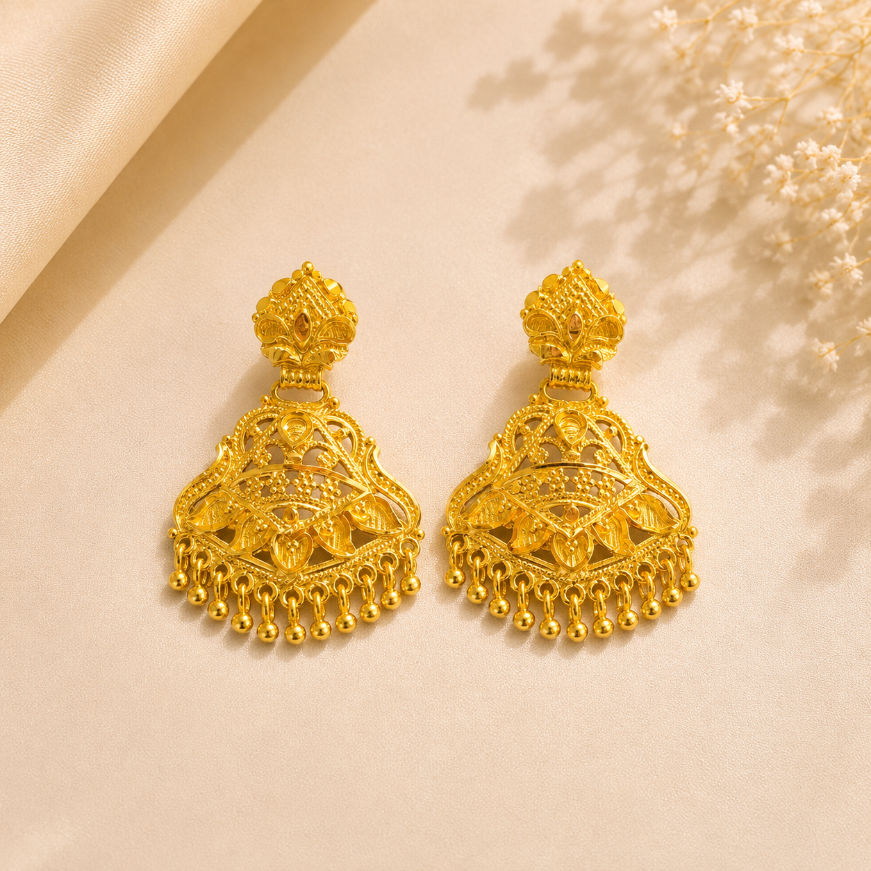 Premium 24KT Gold Plated Jhumka Chandbali Earrings