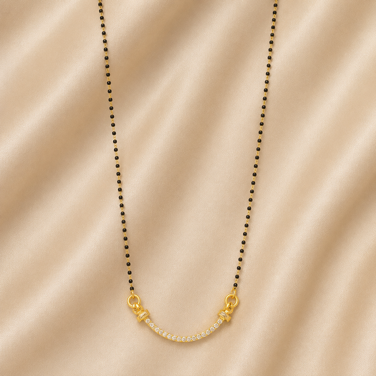 Premium 24KT Gold Plated Minimal Curve Mangalsutra