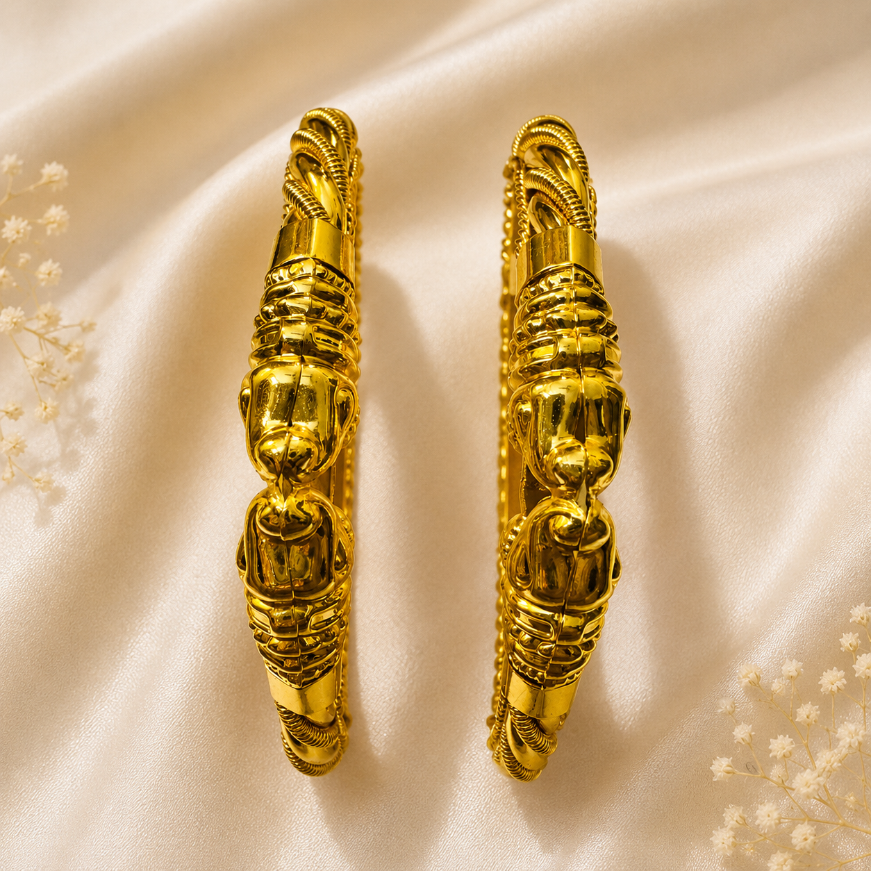 Premium 24KT Gold Plated Royal Sculpted Bangles