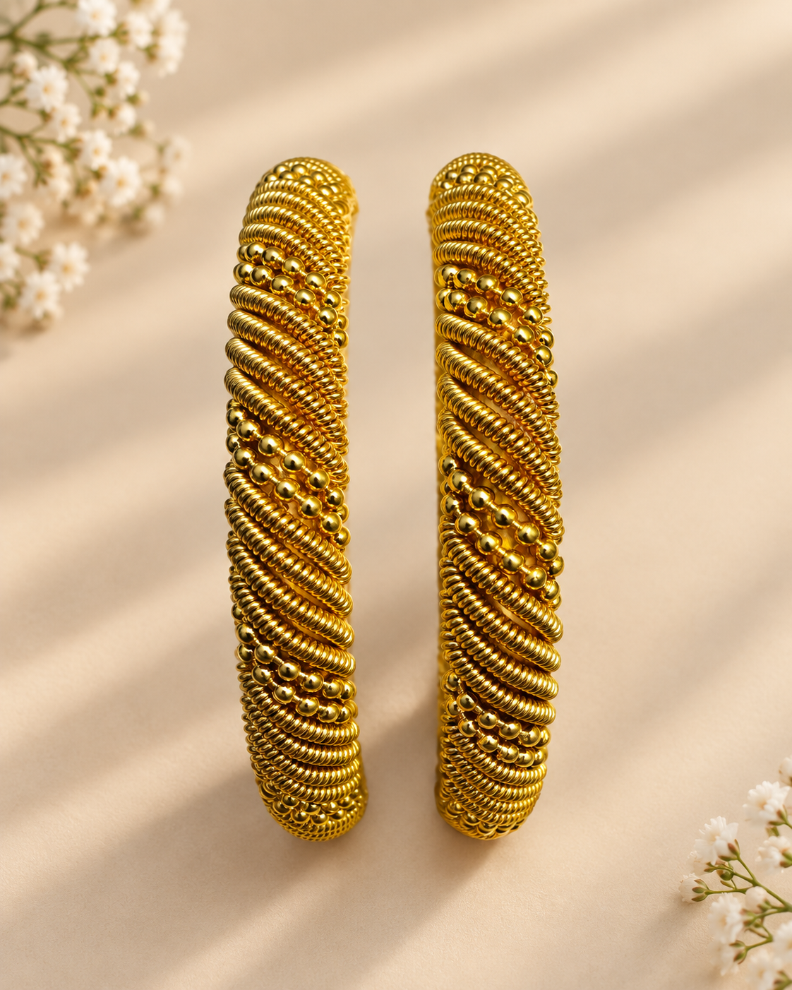 Premium 24KT Gold Plated Tarang Textured Bangles