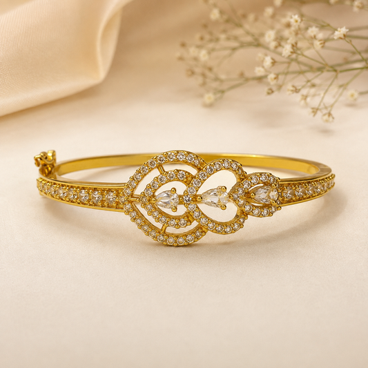 Premium 24KT Gold Plated AD Swirl Bracelet