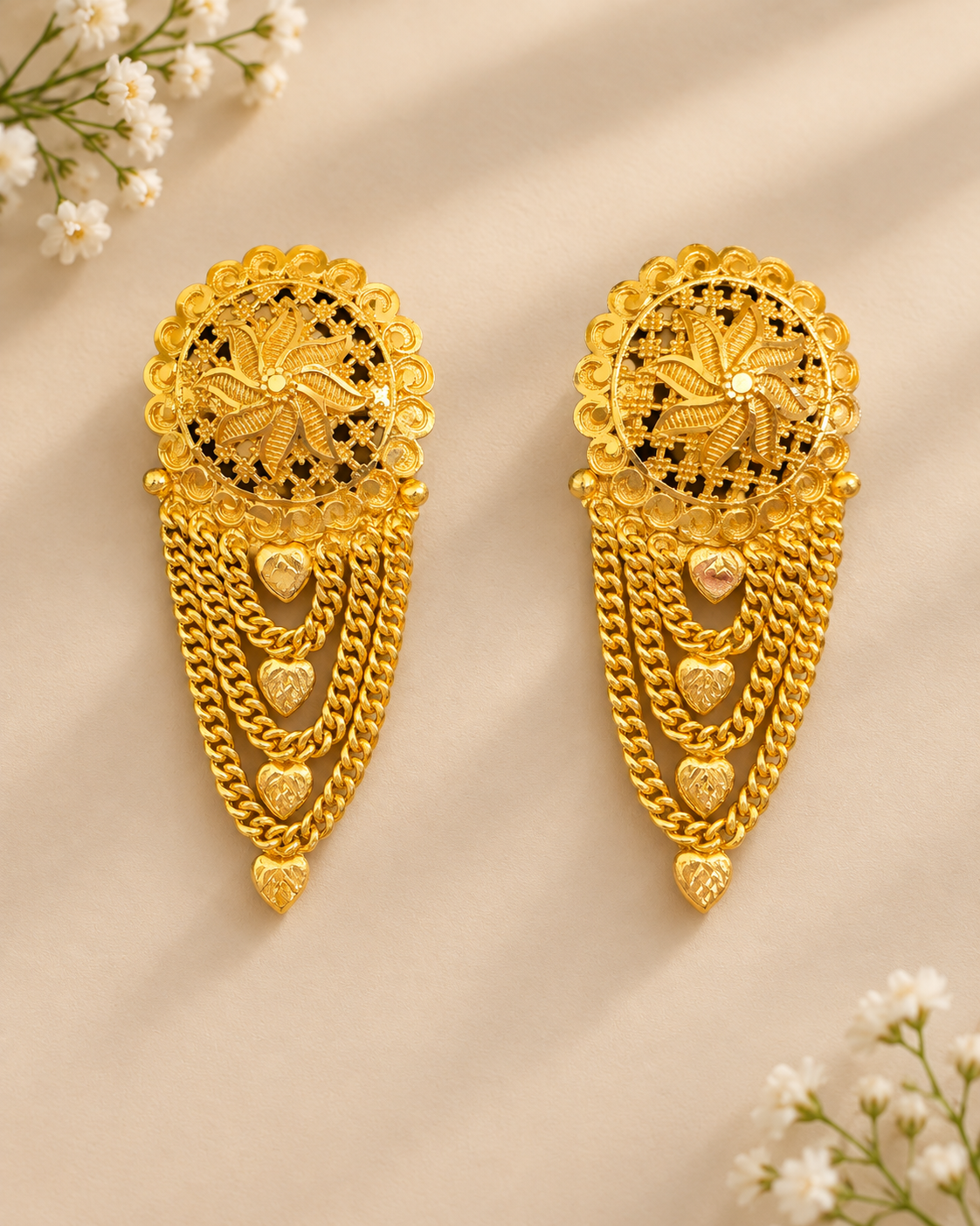 Premium 24KT Gold Plated Chakra Cascade Earrings