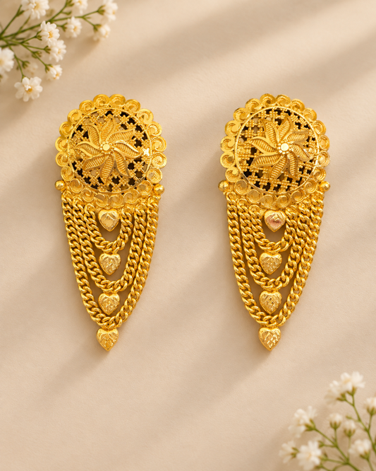 Premium 24KT Gold Plated Chakra Cascade Earrings