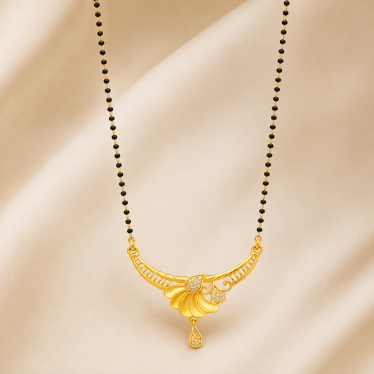 Premium 24KT Gold Plated Floral Swirl Mangalsutra