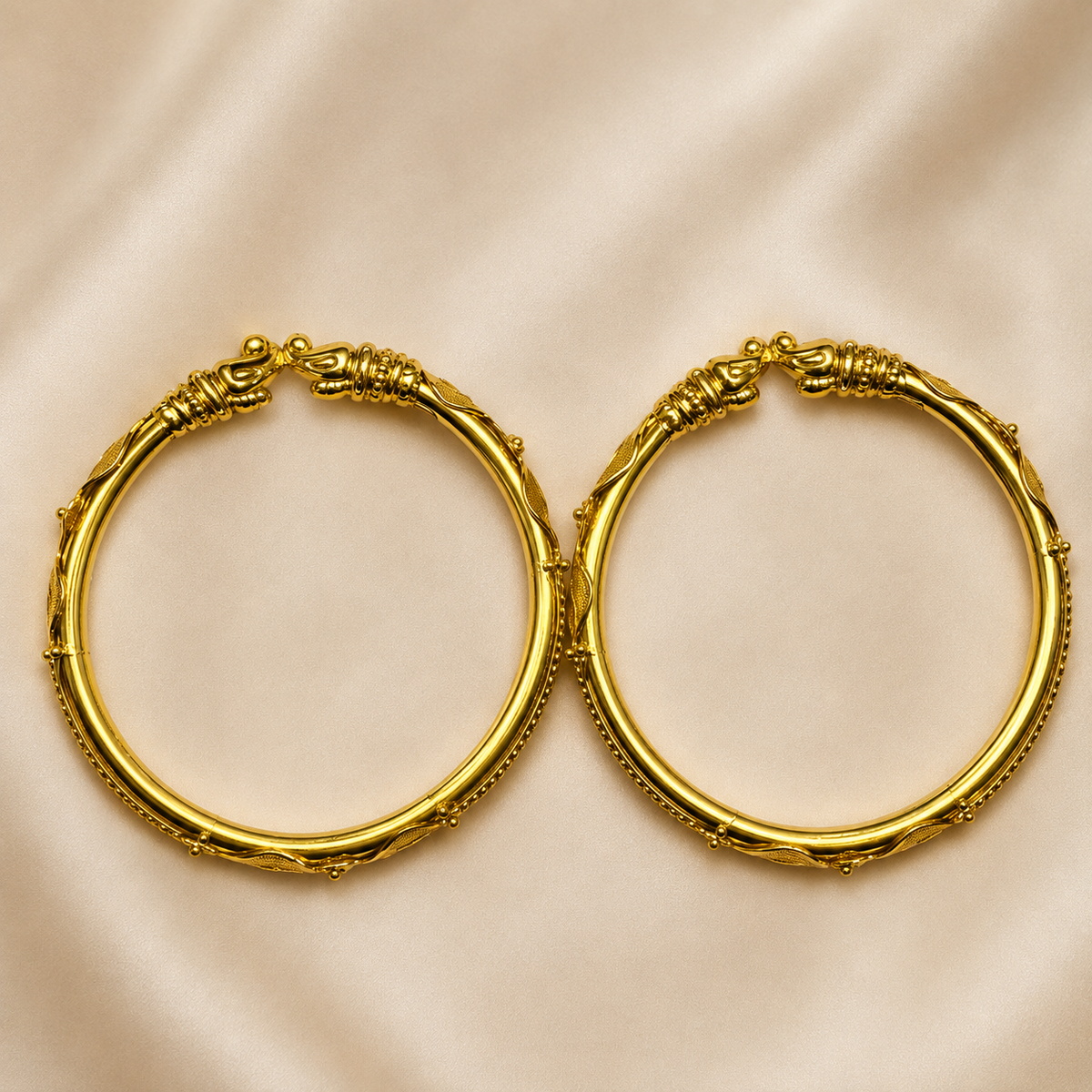 Premium 24KT Gold Plated Floral Vine Bangles