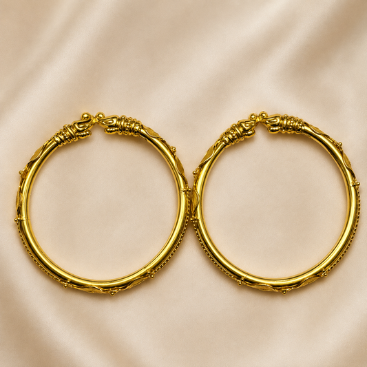 Premium 24KT Gold Plated Floral Vine Bangles
