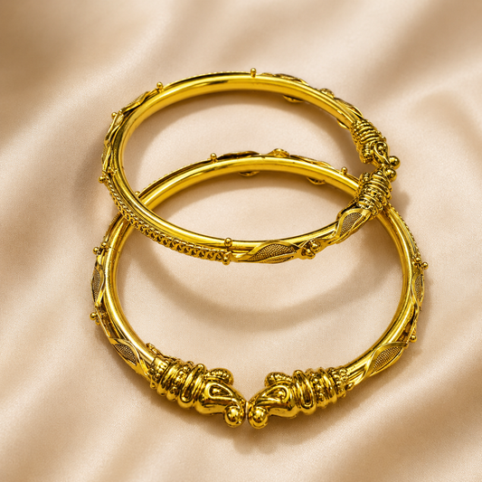 Premium 24KT Gold Plated Floral Vine Bangles