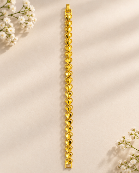 Premium 24KT Gold Plated Heart Bracelet