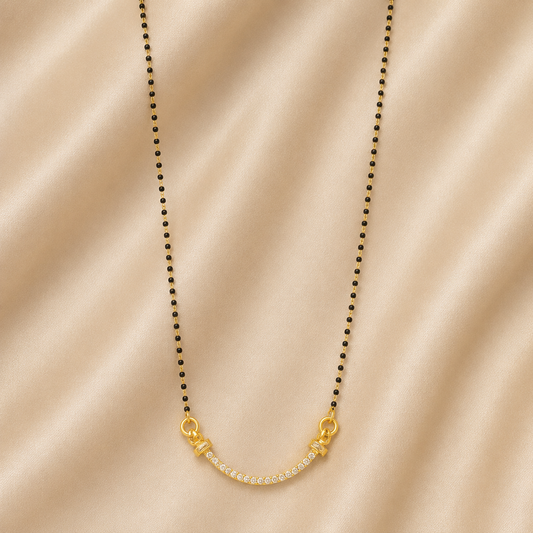 Premium 24KT Gold Plated Minimal Curve Mangalsutra