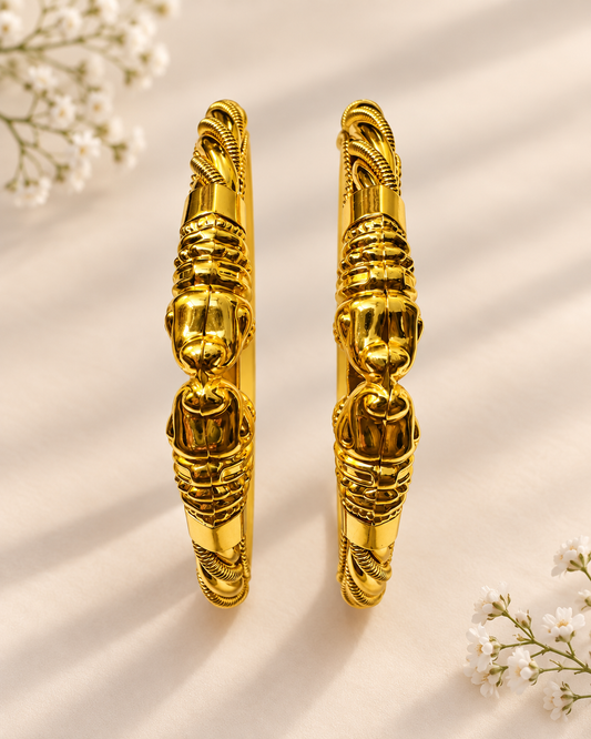 Premium 24KT Gold Plated Royal Sculpted Bangles