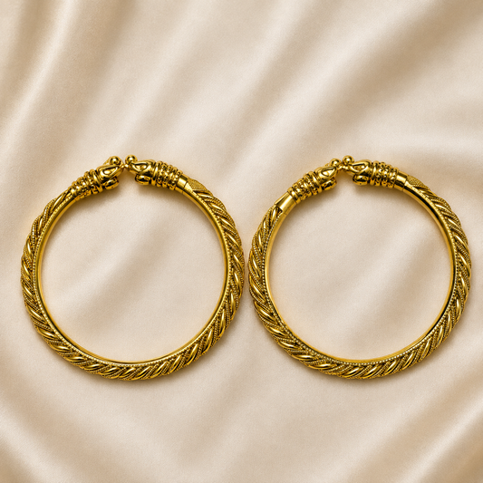 Premium 24KT Gold Plated Royal Sculpted Bangles