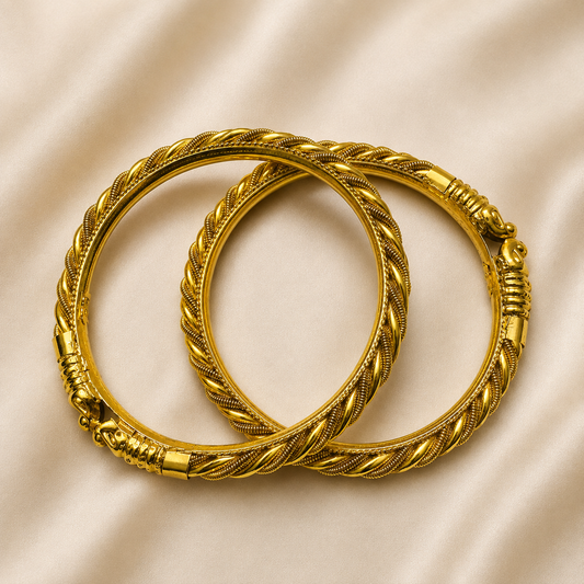 Premium 24KT Gold Plated Royal Sculpted Bangles